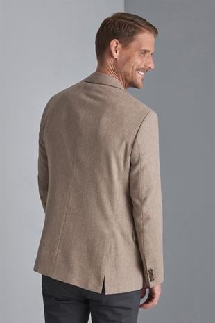 Erkek Bej Regularfit / Rahat Kalıp Mono Yaka Ceket