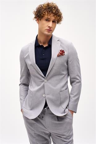 Erkek Bej Slim Fit / Dar Kalıp Mono Yaka Takım Elbise