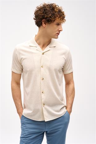Erkek Bej  Apaç Yaka Gömlek