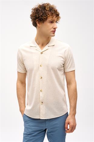 Erkek Bej  Apaç Yaka Gömlek