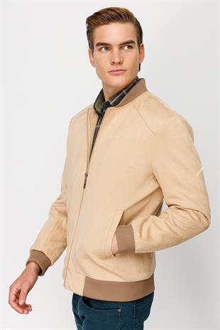 Erkek Bej   Süet Mont