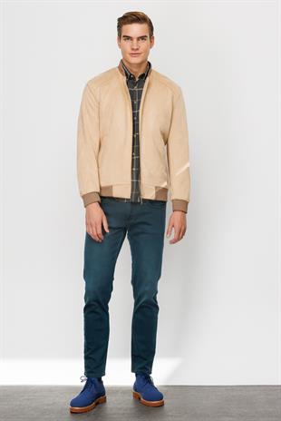Erkek Bej   Süet Mont