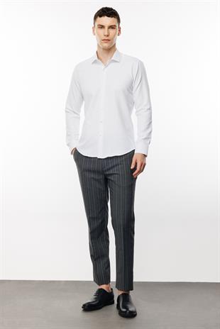 Erkek Beyaz Slim Fit / Dar Kalıp İtalyan Gömlek
