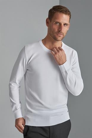 ERKEK BEYAZ STANDART BİSİKLET YAKA TRİKO