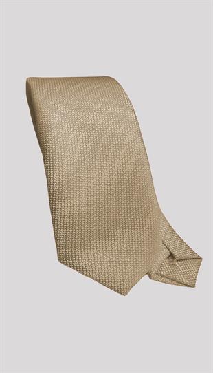 Ekru Dokulu Klasik Erkek Kravat