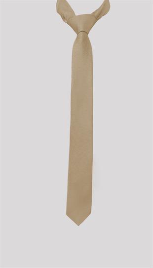 Ekru Dokulu Klasik Erkek Kravat