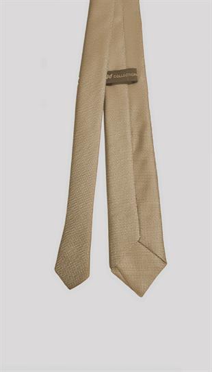 Ekru Dokulu Klasik Erkek Kravat