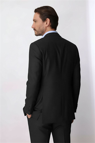 Erkek Füme Regular Fit Klasik Takım Elbise