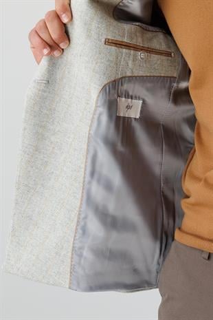 ERKEK GRİ SLIM FIT / DAR KALIP GENİŞ KIRLANGIÇ CEKET