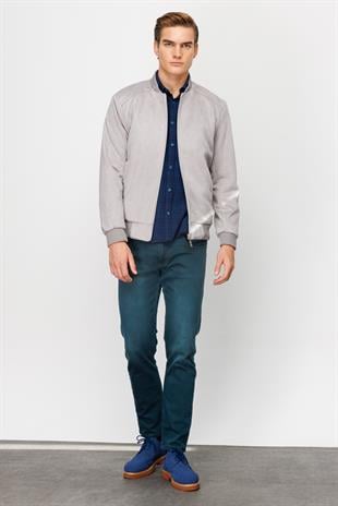 Erkek Gri   Süet Mont