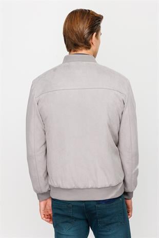 Erkek Gri   Süet Mont