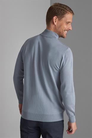 İndigo Modern Fit Ekstra Dar Kalıp Bisiklet Yaka Düz Uzun Kollu Triko