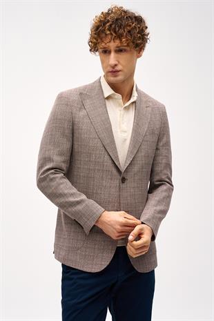 Erkek Kahve Regularfit / Rahat Kalıp Geniş Kırlangıç Ceket