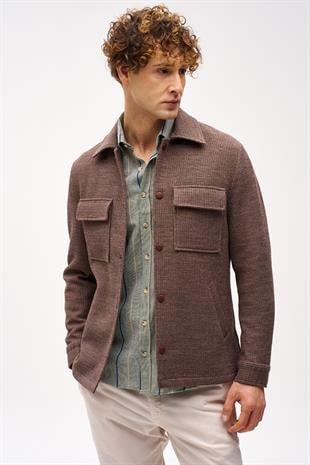 Erkek Kahve Slim Fit / Dar Kalıp  Ceket