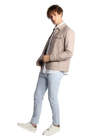 Kahve Regular Fit Gömlek Yaka Polyester Fermuarlı Mont