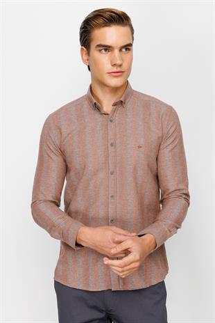 Erkek Kiremit Dynamic Fit Ted Baker Düğmeli Gömlek