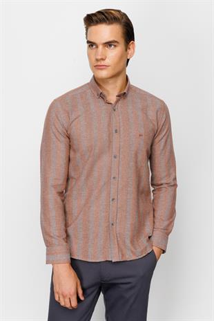 Erkek Kiremit Dynamic Fit Ted Baker Düğmeli Gömlek
