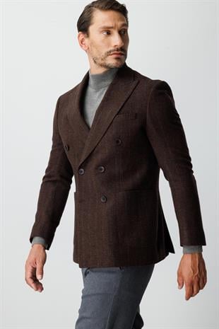 ERKEK KİREMİT SLIM FIT / DAR KALIP GENİŞ KIRLANGIÇ CEKET