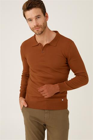 ERKEK KİREMİT STANDART POLO YAKA DÜĞMELİ TRİKO