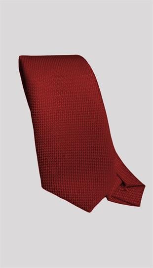 Kırmızı Dokulu Klasik Erkek Kravat