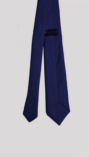 Koyu Mavi Dokulu Klasik Erkek Kravat