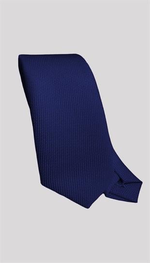 Koyu Mavi Dokulu Klasik Erkek Kravat