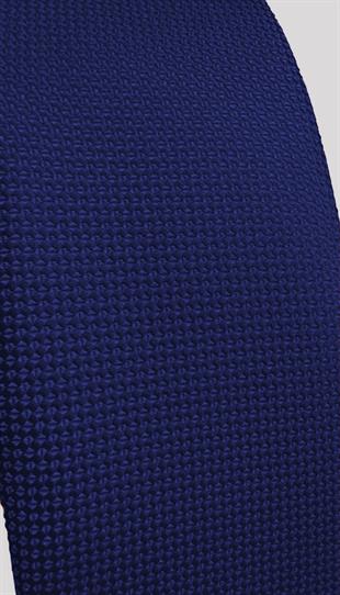 Koyu Mavi Dokulu Klasik Erkek Kravat