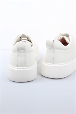 Krem Slip-On Erkek Ayakkabı Bağcıksız Kalın Taban Günlük Model