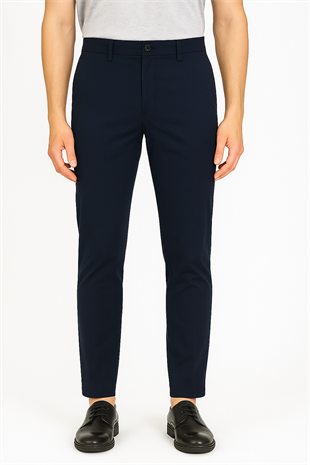 Erkek Lacivert Pamuklu Dynamic Fit Pantolon
