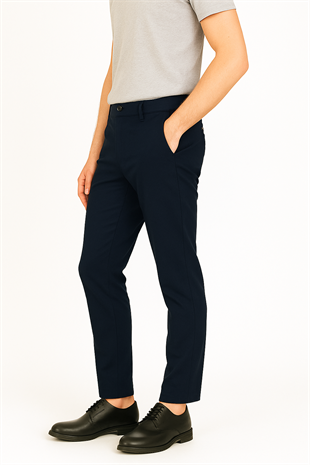 Erkek Lacivert Pamuklu Dynamic Fit Pantolon