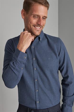 Erkek Lacivert Dynamic Fit Düğmeli Yaka Gömlek