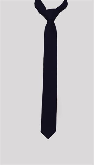 Lacivert Dokulu Klasik Erkek Kravat