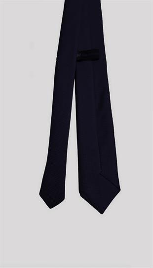 Lacivert Dokulu Klasik Erkek Kravat