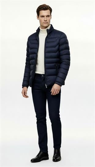 Erkek Lacivert   Mont