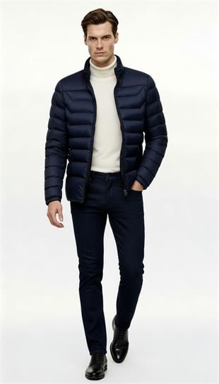 Erkek Lacivert   Mont
