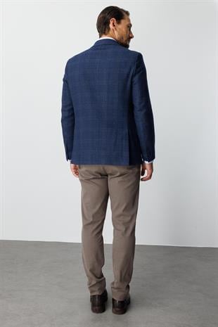 ERKEK LACİVERT REGULARFIT / RAHAT KALIP MONO YAKA CEKET