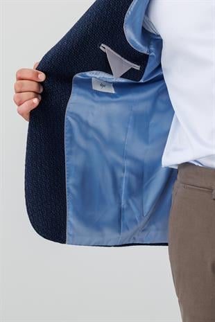 ERKEK LACİVERT REGULARFIT / RAHAT KALIP MONO YAKA CEKET