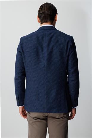 ERKEK LACİVERT REGULARFIT / RAHAT KALIP MONO YAKA CEKET