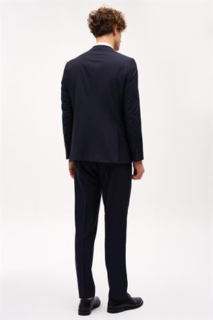 Erkek Lacivert Regularfit / Rahat Kalıp Sivri Yaka Takım Elbise
