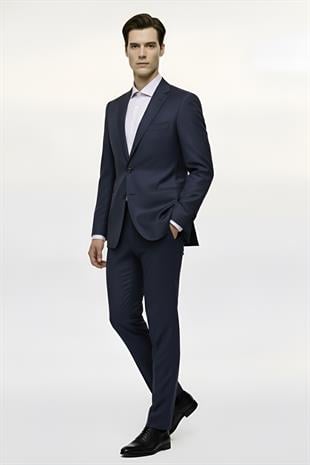 Erkek Lacivert Regularfit / Rahat Kalıp  Takım Elbise