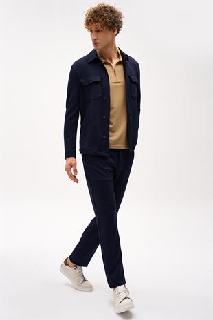 Erkek Lacivert Slim Fit / Dar Kalıp  Takım Elbise