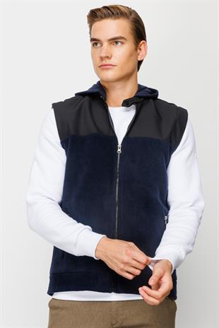 Erkek Lacivert   Yelek Polar
