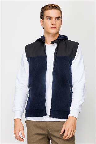 Erkek Lacivert   Yelek Polar
