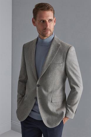 Erkek Mavi Barı (4 Drop)  / Geniş Kalıp Mono Yaka Ceket