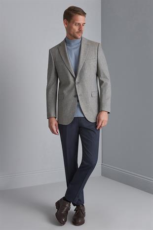 Erkek Mavi Barı (4 Drop)  / Geniş Kalıp Mono Yaka Ceket