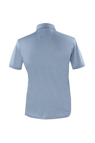 Mavi Slim Fit Dar Kalıp Düğmeli Polo Yaka Düz Kısa Kollu Pamuklu Tişört