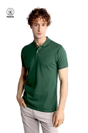 Nefti Modern Fit Dar Kalıp Polo Yaka Düz Kısa Kollu  %100 Pamuk Tişört