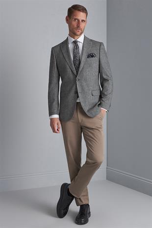 Erkek Siyah Barı (4 Drop)  / Geniş Kalıp Mono Yaka Ceket