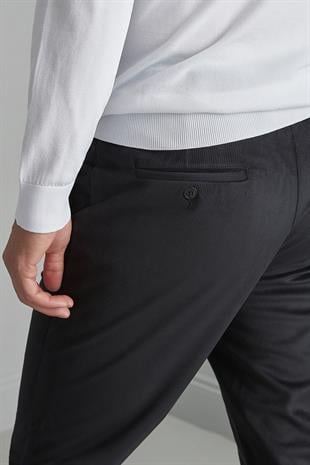 Erkek Siyah Kadife Regularfit / Rahat Kalıp  Pantolon