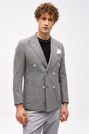 Erkek Siyah Slim Fit / Dar Kalıp Geniş Kırlangıç Ceket